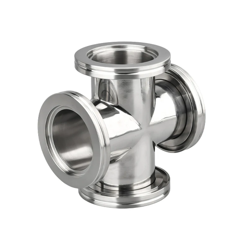 ISO63 ISO80 ISO100 ISO160 high Vacuum Four-way pipe fitting Flange Adapter Pipe Joint Stainless Steel 304 equal diameter Four