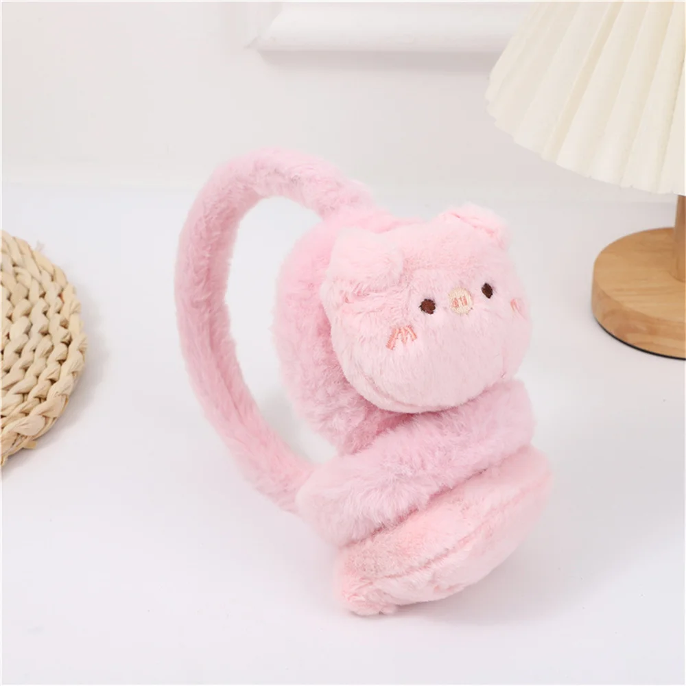 Cartoon Animal Winter Warm Earmuffs Cute Rabbit Chick Bear Frog Children Kids Warmers Ears-Muffs Soft Cashmere Fake Fur Earlaps