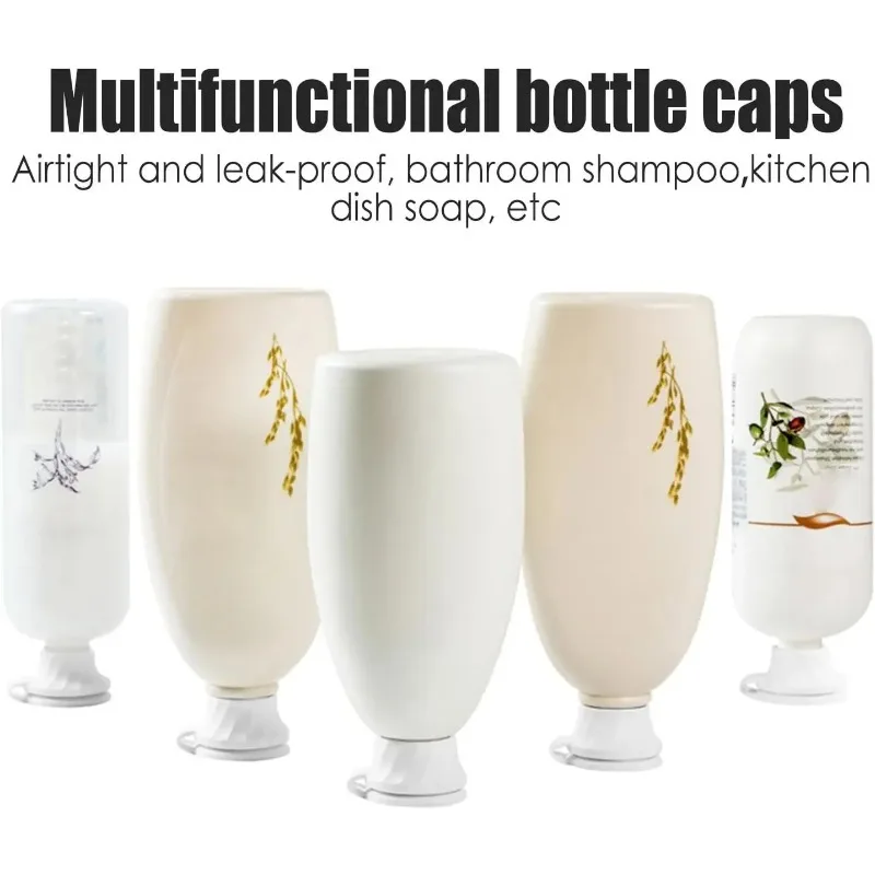 Wholesale Plastic Bottle Cap 3pcs Inverted Leakproof Bathroom Shower Gel Shampoo Kitchen Spice Bottle Leakproof Cup Lid