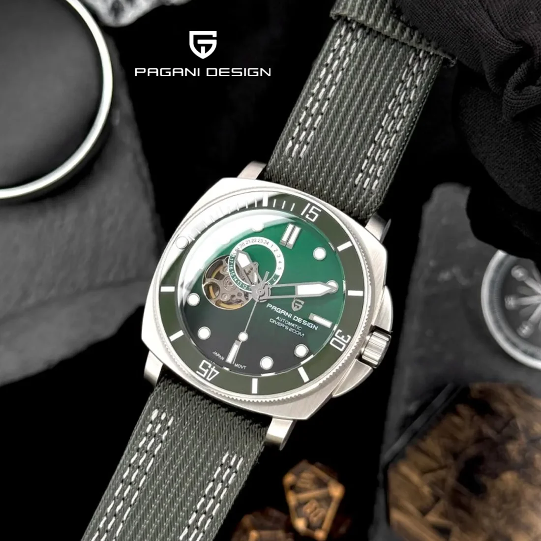 PAGANI DESIGN Business Men's Mechanical Watch Luxury Sapphire 200M Waterproof Stainless Steel Automatic Men's Watch