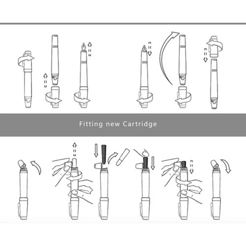 A + MAJOHN X1 stylo plume rétractable pointe Extra Fine stylo court en résine noir/blanc