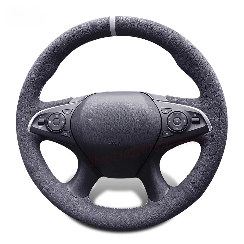 

DIY Hand Sewn Anti Slip Suede Steering Wheel Cover For Buick LaCrosse Regal Excelle Envision S Verano GL8 Car Interior Accessory