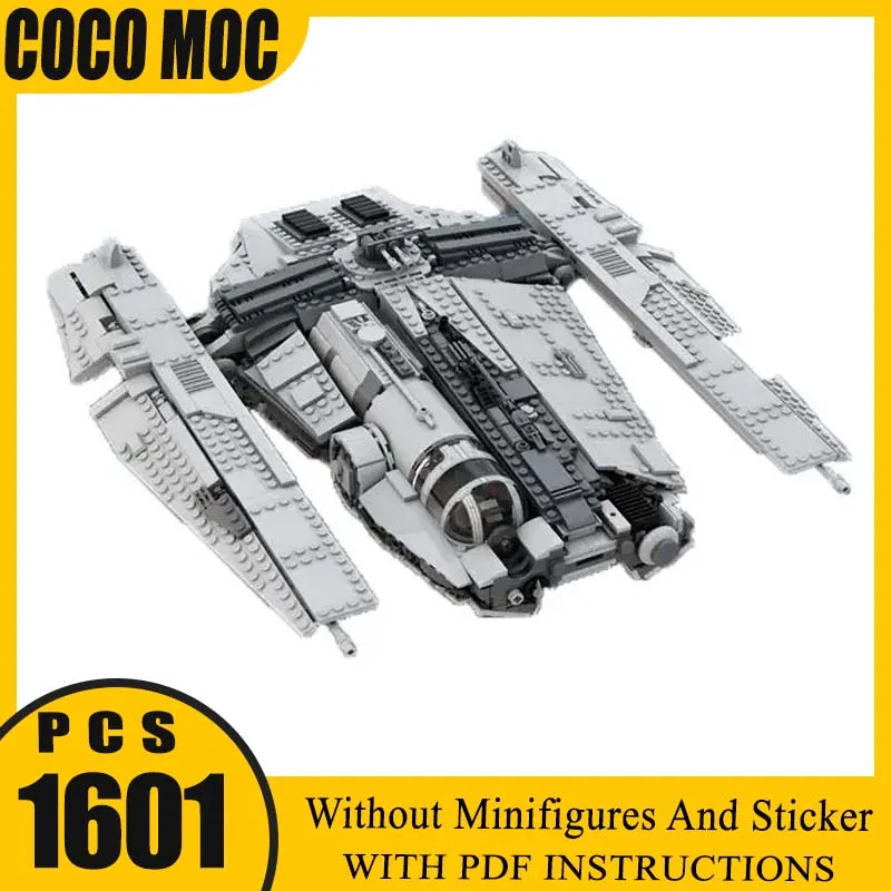 

Fondor Haulcraft Model Science Fiction Spacecraft MOC Building Block Technology Bricks DIY Assembled Aerocraft Toy Gifts