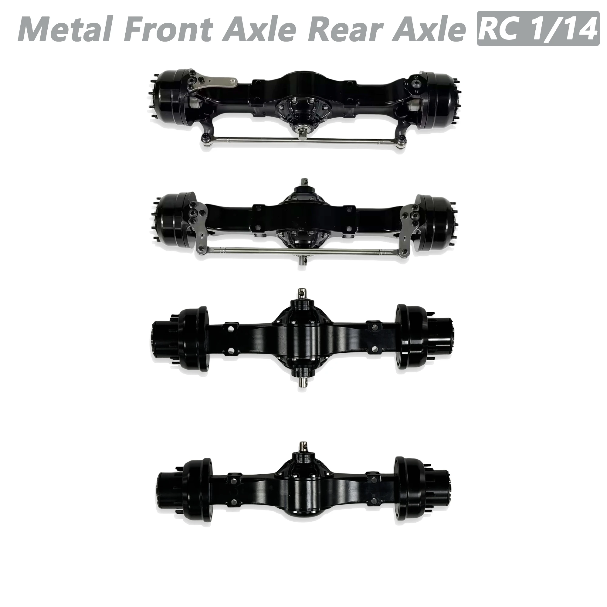 1PCS Metal Front Axle Rear Axle Rear Through Axle for 1/14 Tamiya RC Truck Tractor 1/14 RC Toy Car DIY Upgrade Parts Accessories