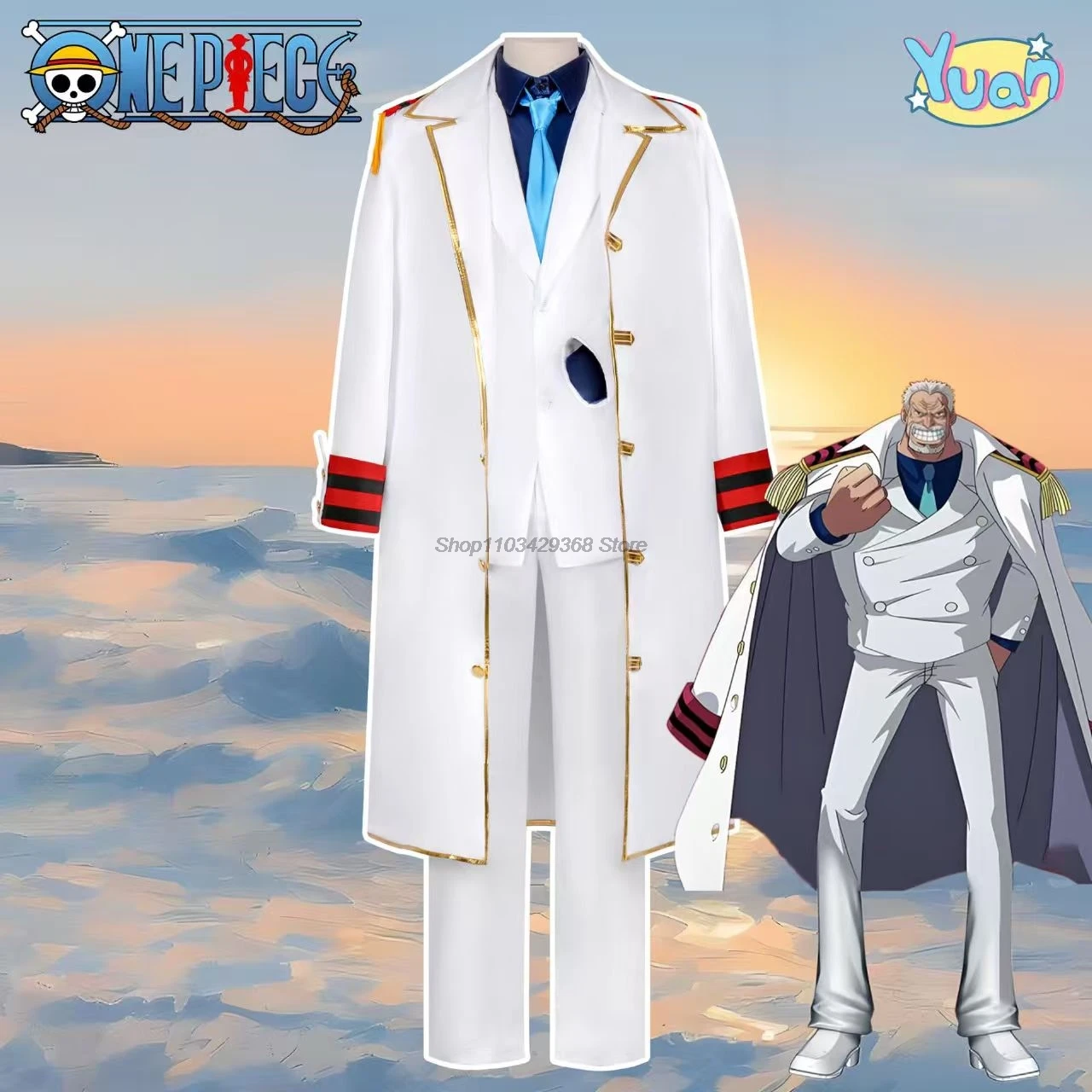 ensemble-complet-de-cosplay-singe-d-garp-manteau-et-pantalon-costume-de-fete-d'halloween-pour-adultes-uniforme-de-spectacle