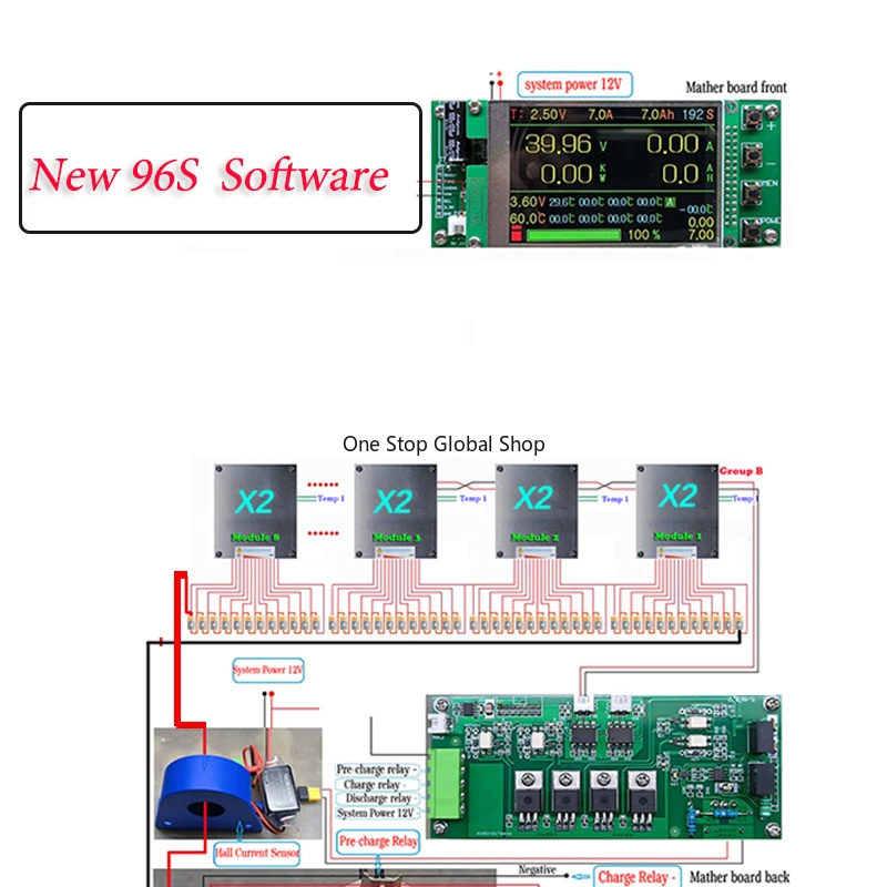 

New 4S to 96S 200A/300A Relay DIY BMS With LCD For LTO /LiFePO4 /Li-ion Multiple Series Battery Compatible-Bluetooth App