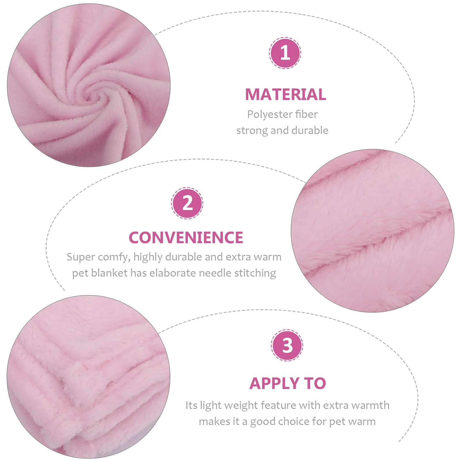 핑크 담요 애완동물용 가벼운 초부드러운 담요 소형견용 플리스