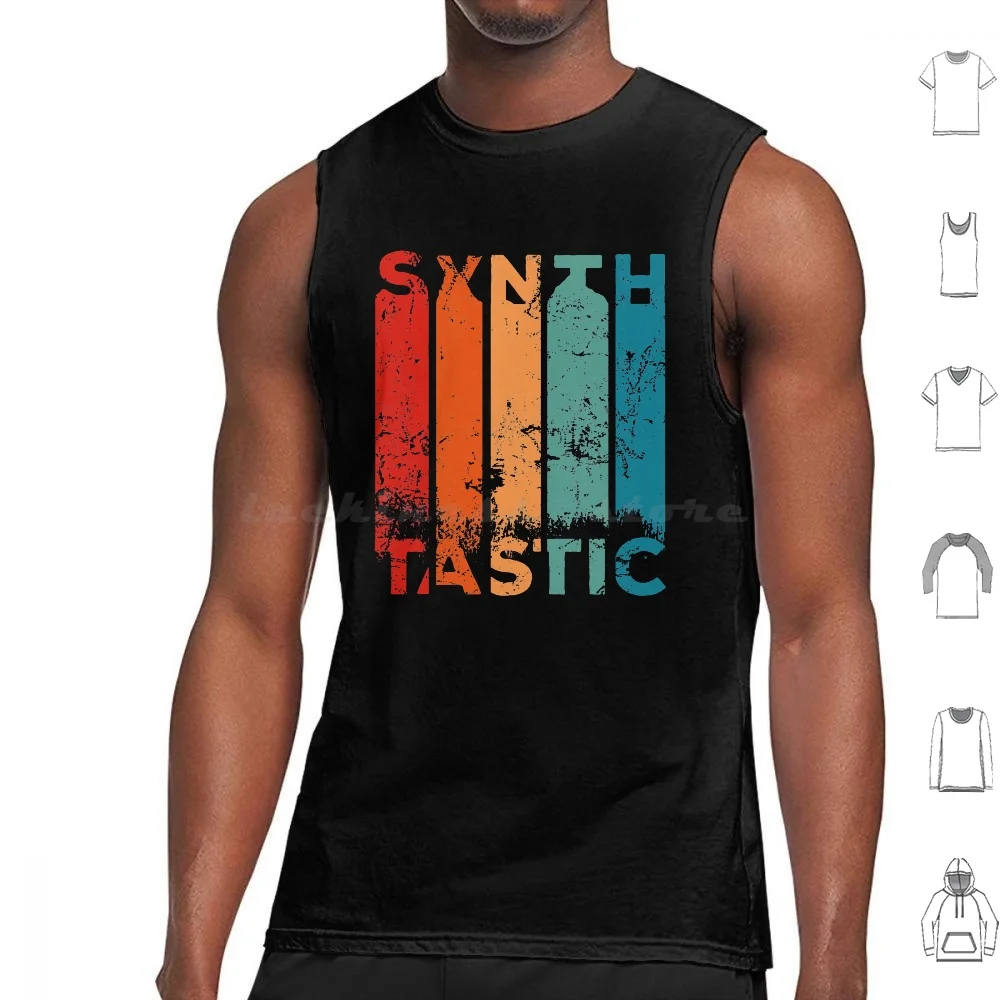 Vintage Synthtastic Tank Tops Vest Sleeveless Synth Synthesizer Synthtastic Vintage Retro Edm Music Electronic Synth Love