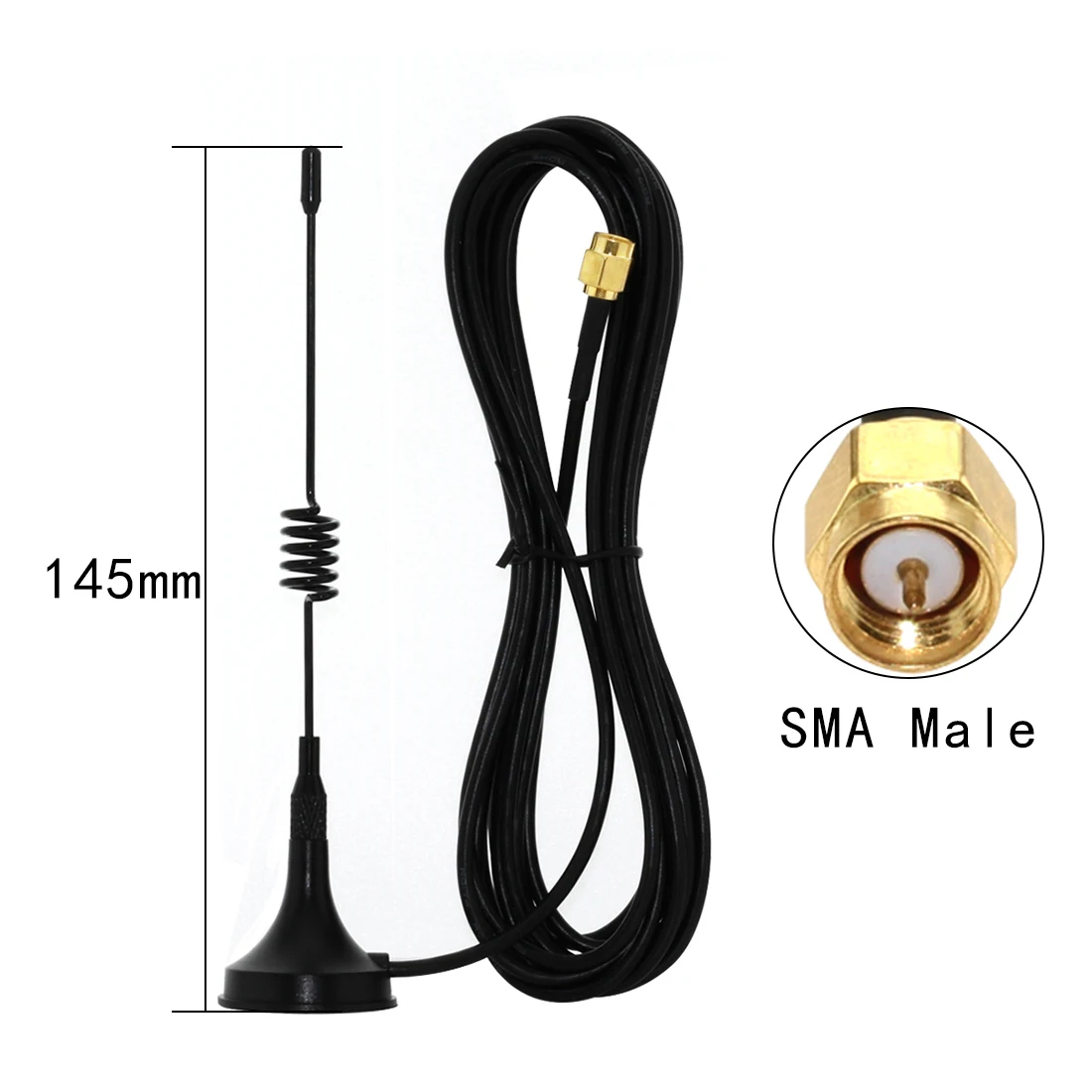 

1pc 2.4Ghz 3dbi Sucker Antenna WIFI Wireless Module ZigBee Booster Aerial 1.5m Cable SMA Male