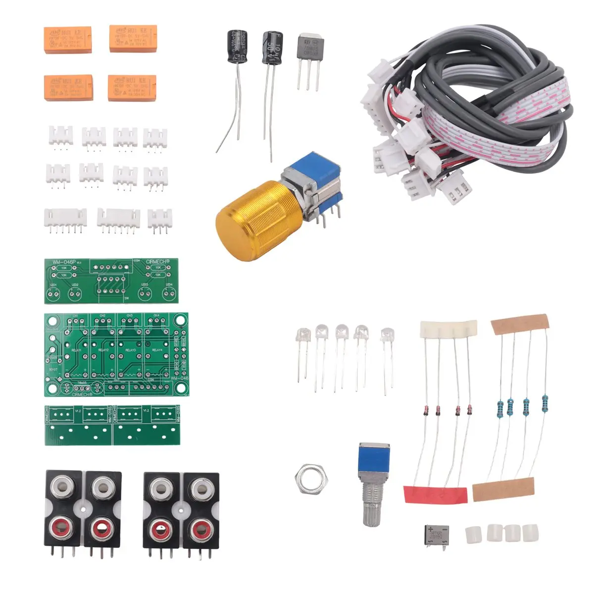 #39M (plastic + metal)Relay 4-Way Audio Input Signal Selector Switching,Consumer Electronics