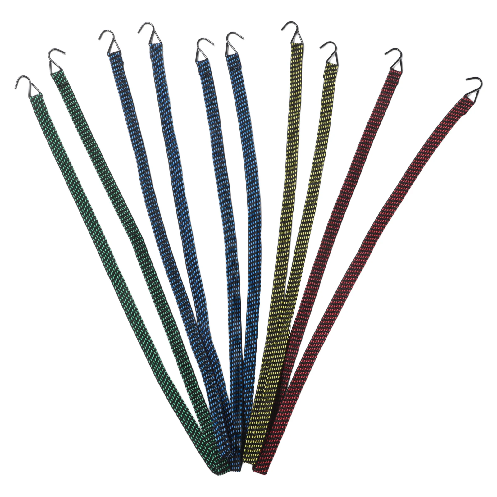 

5PCS Elastic Tie Down Straps High Elasticity Latex Hooks Ropes Camping Tent Heavy Duty Cords Cargo Bungee Luggage Secure