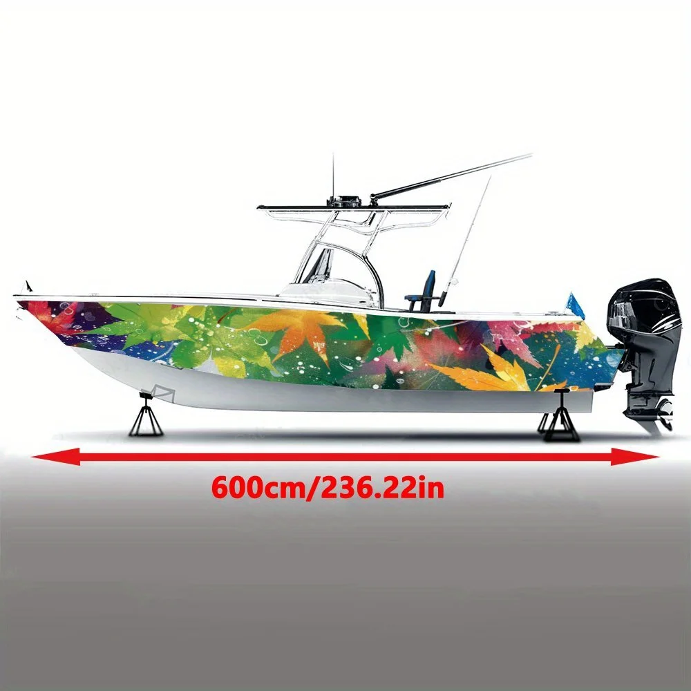 Vitality Maple Leaf Colorful Beautiful Sunshine Boat Sticker Vinyl Ship Pontoon Deck Boat Fishing Decorative Pontoon Boats Decal