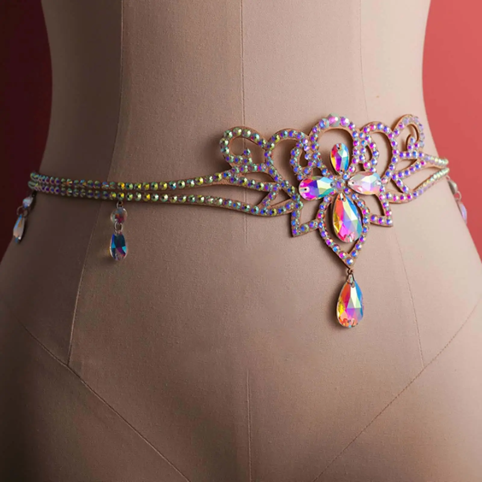 4x الفتيات النساء الخصر سلسلة الرقص الشرقي حزام مجوهرات Dancewear حزام اللباس