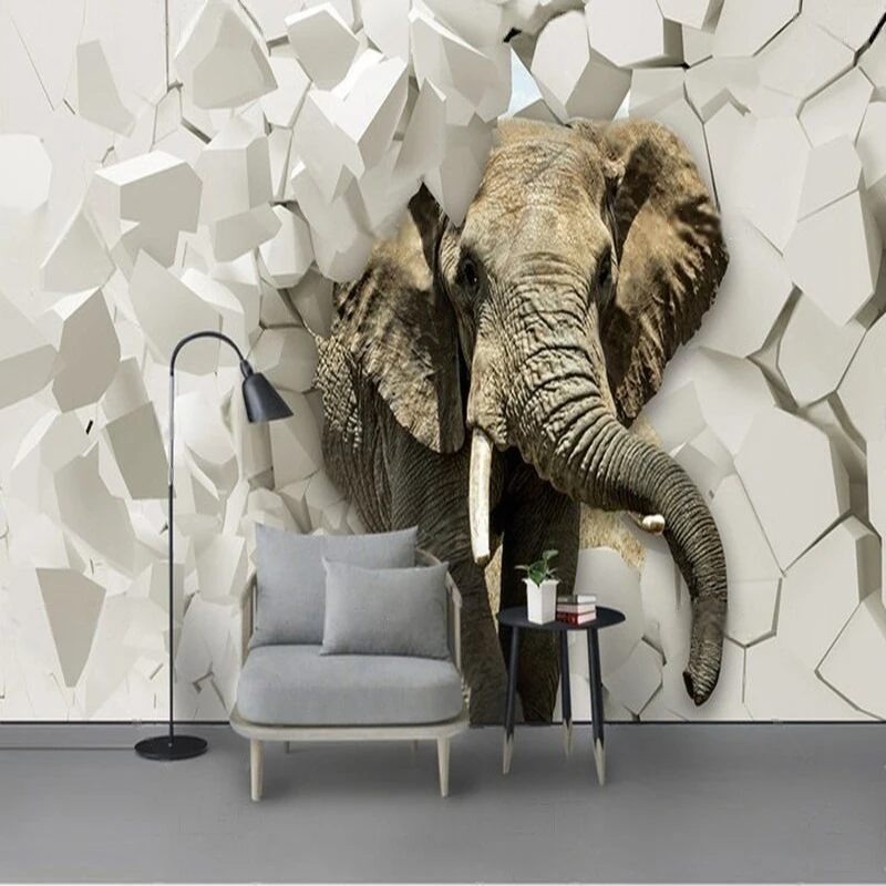 

Custom 3D Wall Mural Cartoon Elephant Pattern Wallpaper for Living Room Bedroom Wall Art Print Interior Decoration Wall Papers