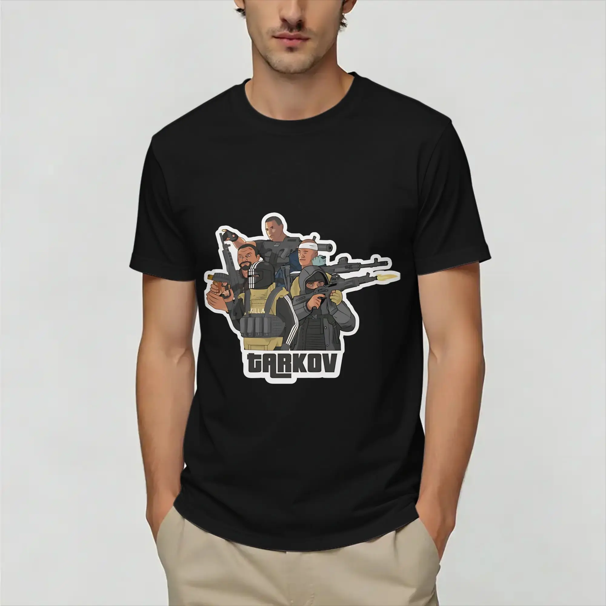 Scav Run T-Shirts for Men  Escape from Tarkovs   Funny Cotton Tees O Neck Short Sleeve T Shirt Printed Clothes