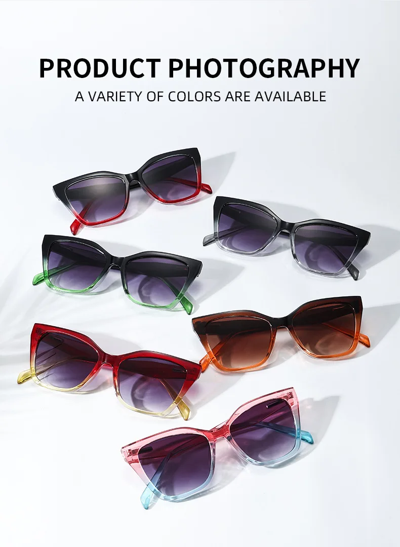 JNPCXI Modische Cat-Eye-Sonnenbrille für Damen, Vintage, quadratisch, Punk-Sonnenbrille für Damen, Retro-Brille, UV400 – Detail 5