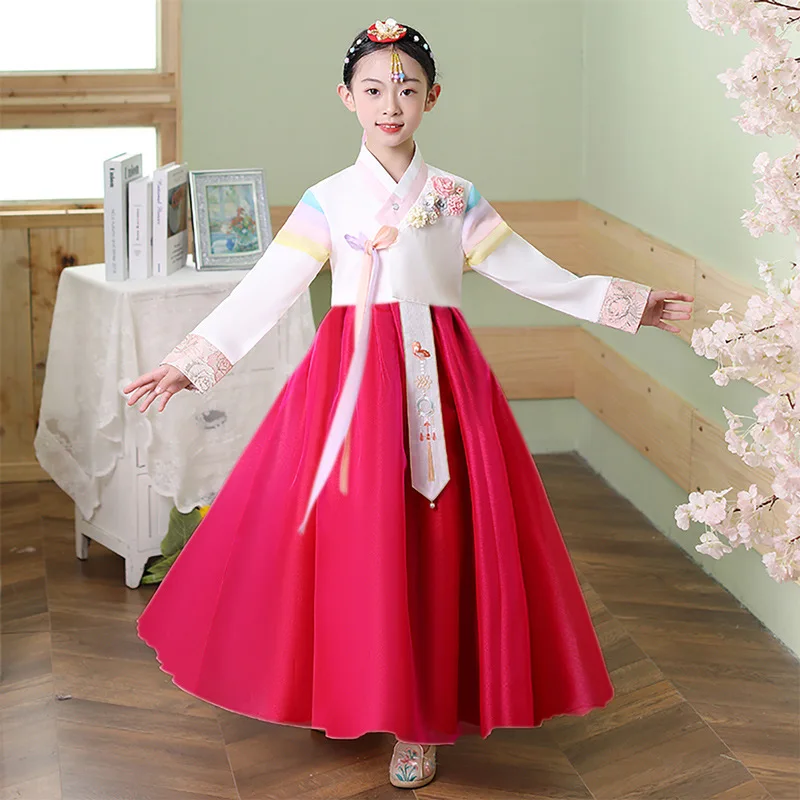 

Korean Hanbok Girls' Ethnic Style Costume Student Performance Embroidery Baby Festival Fashion