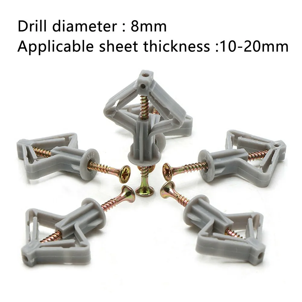 50pcs Hollow Wall Drywall Anchors with Screws Kit for Secure Fixing on Gypsum Board Hollow Walls and Fiberboard Surfaces