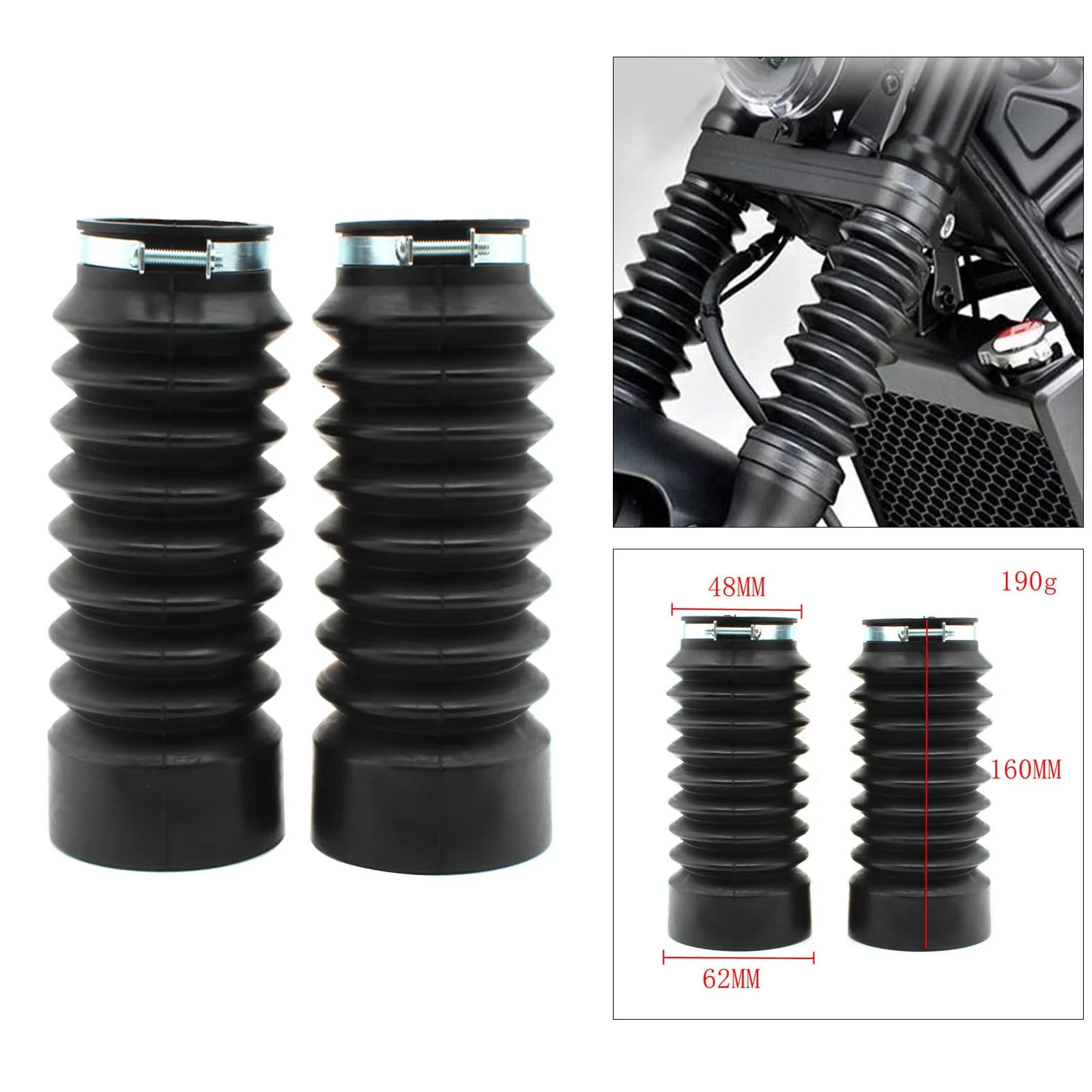 Pair Motorcycle Front Fork Covers Rubber Dust Cover Gaiter Boots Shock Absorber For Honda Rebel CMX500 CMX300 2017-2021 tools