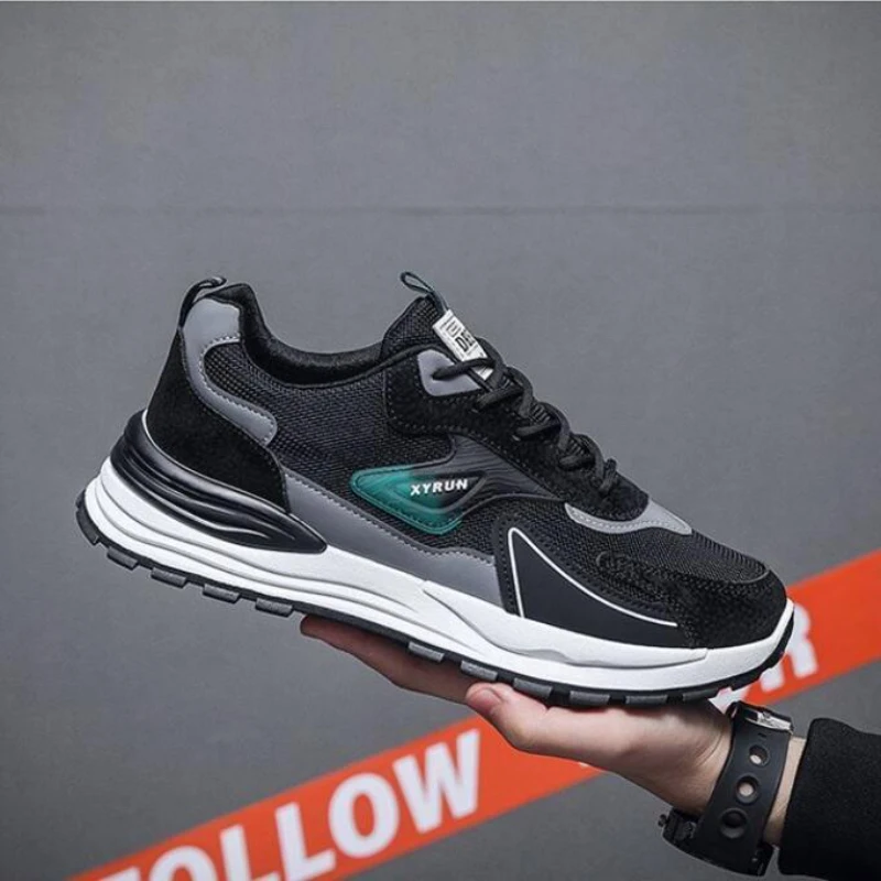 Tênis Masculino Fashion Versátil em Malha Respirável Antiderrapante para Corrida e Esportes - Calçado Esportivo Masculino