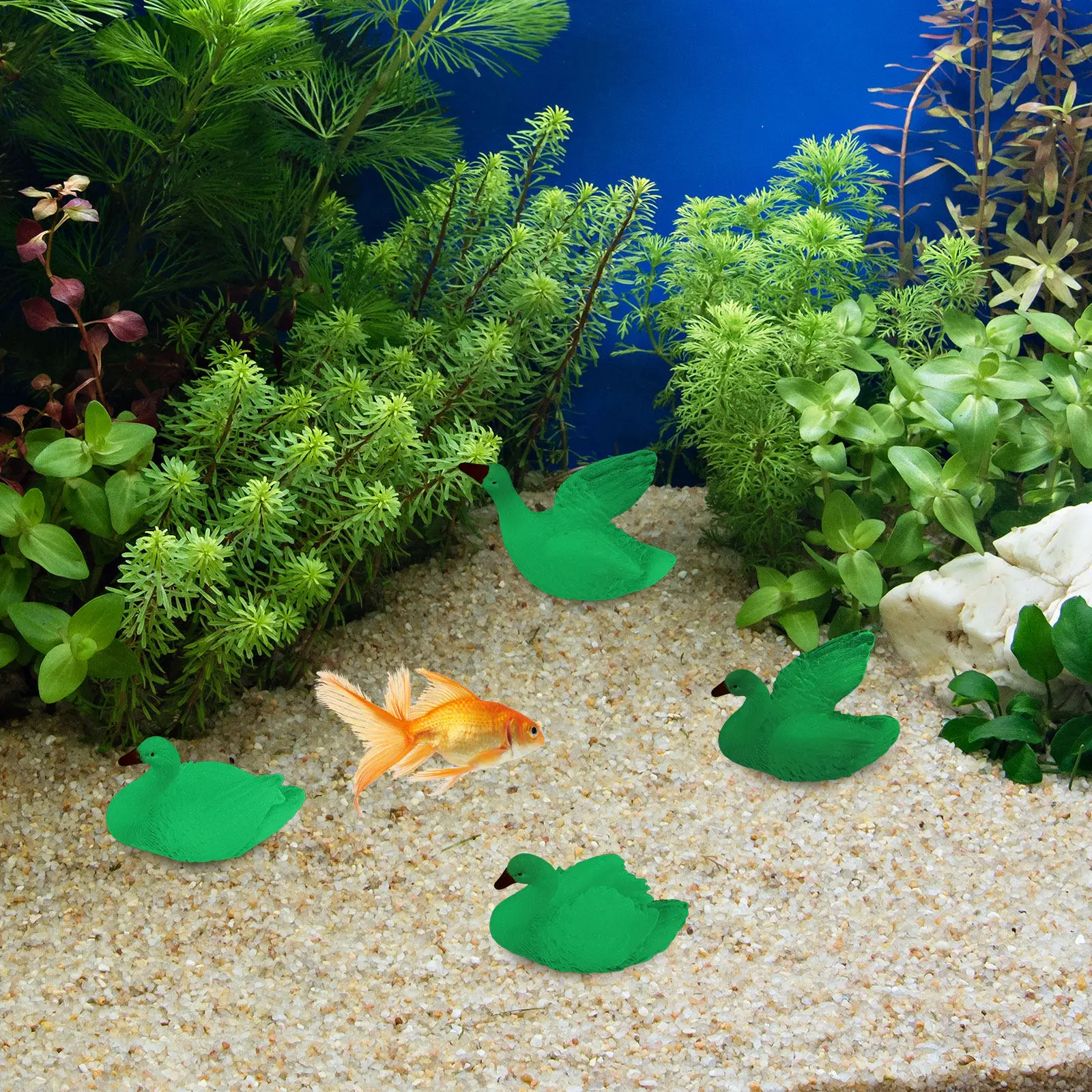 

8Pcs Glow in Decorations Resin Mini Swan Statues for Fairy Garden Micro Landscape Desktop Party Favors Home Decor