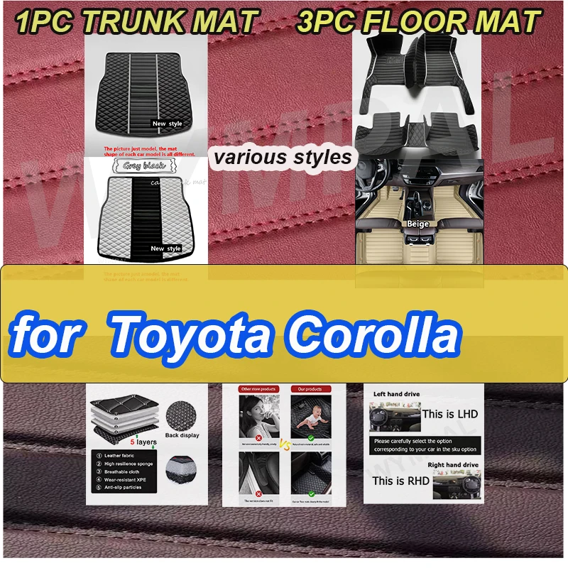 

Роскошные кожаные автомобильные коврики для Toyota Corolla E210 210 2019 2020 2021