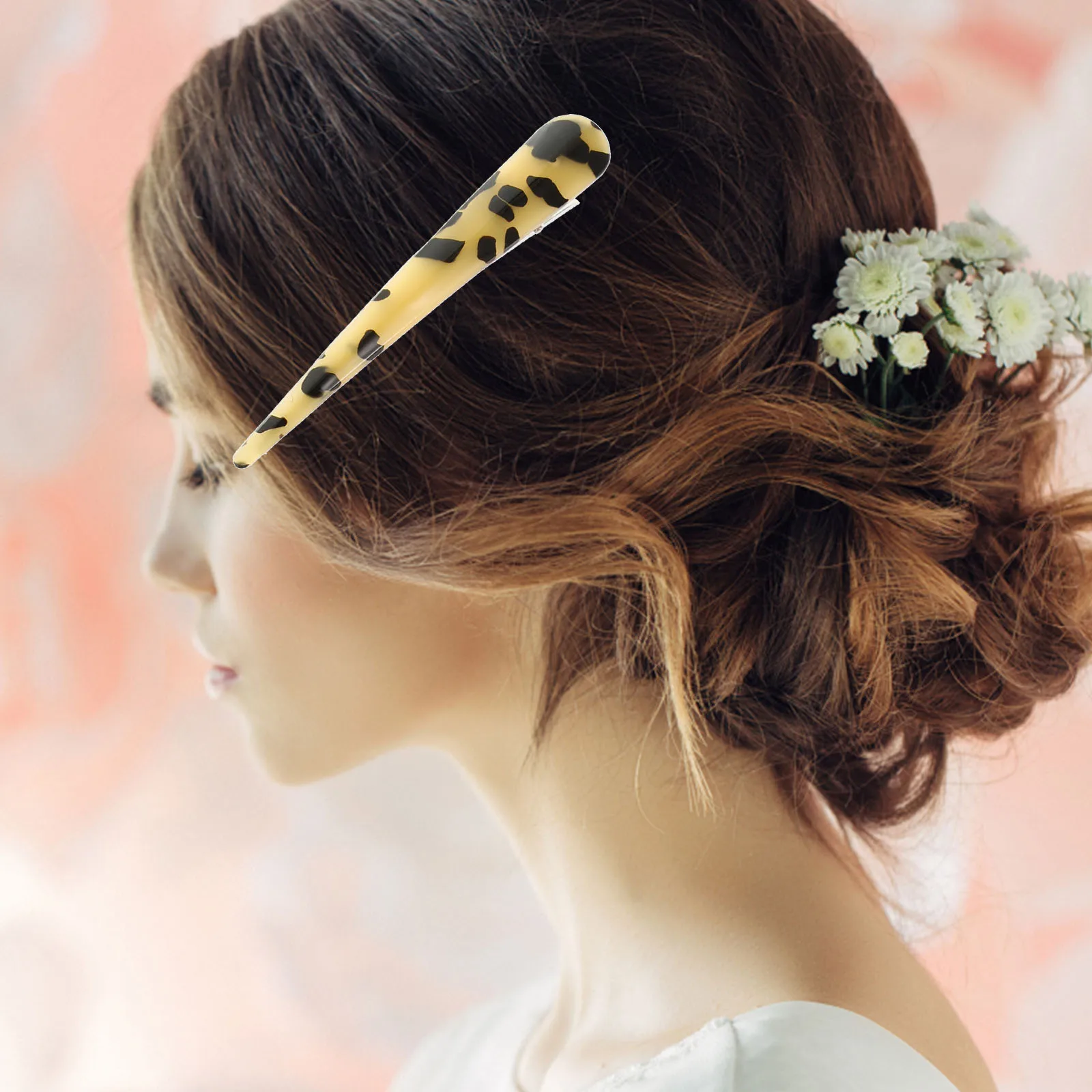 

6pcs Ox Horn Hairpin Durable Material Retro Acrylic Hair Clips for Girls Ponytail Clip Wedding Hairpin Hair Accessories