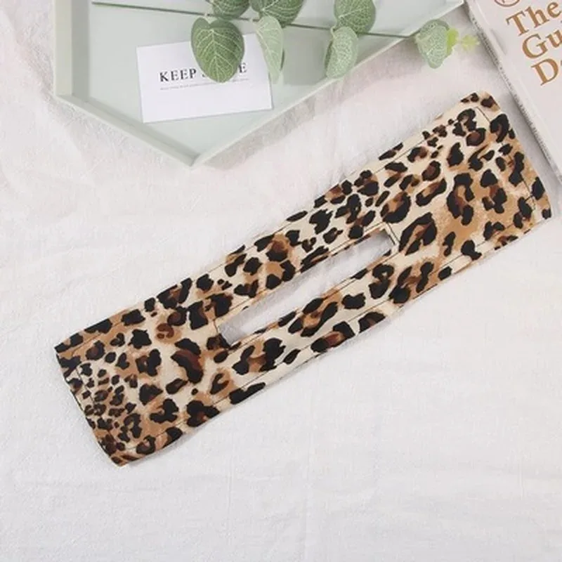 Diademas con estampado de leopardo para mujer, accesorios de peinado para niña, fabricante de moños franceses, soporte para Cola de Caballo DIY