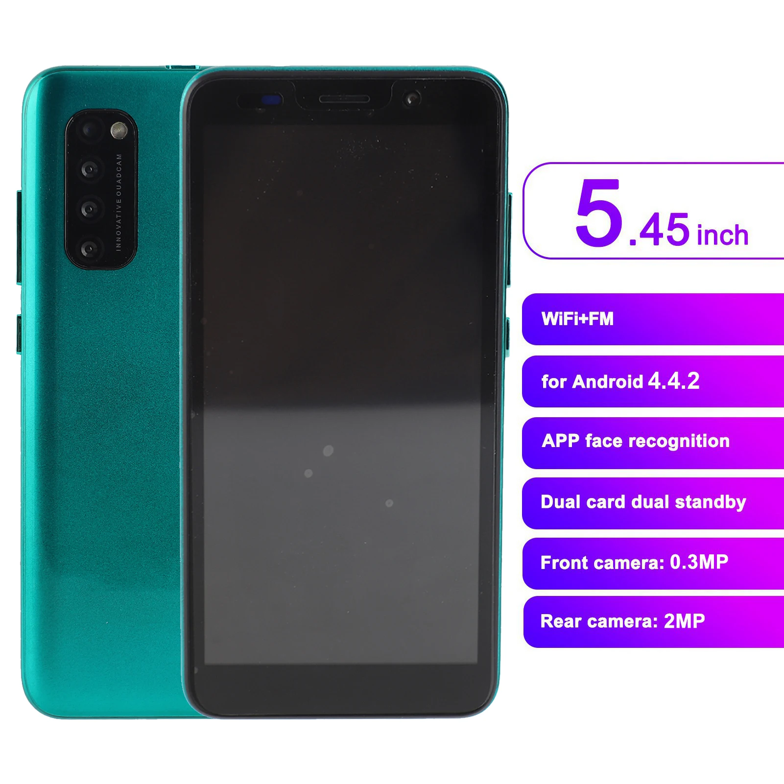 

5.45in Smart Phone Face Unlock Smartphone LANDVO Rino4 Pro 5.45in Face Unlock Cards Standby Smartphone 512MB+4GB Phone