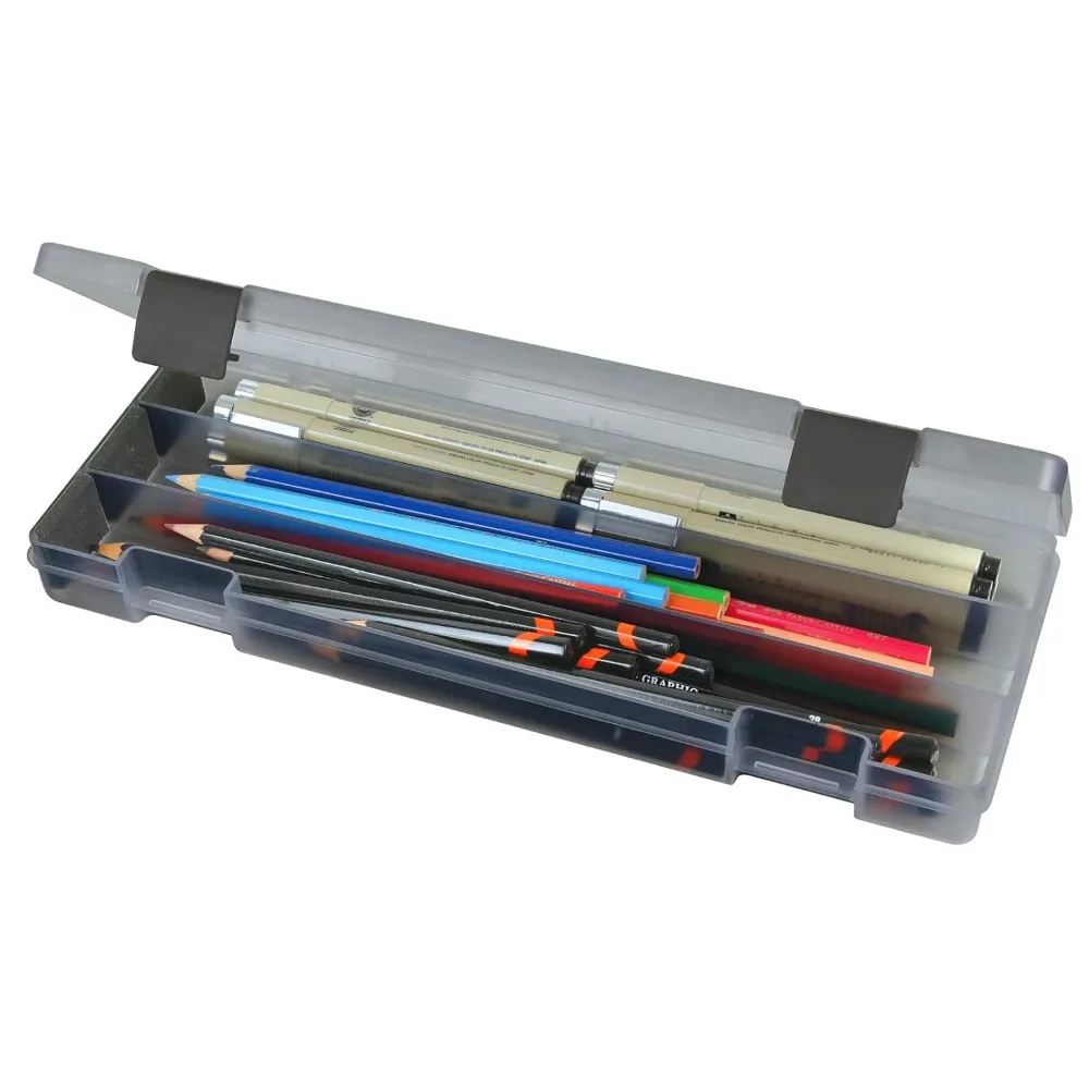 

Pencil organizer, art supply organizer, compartmentalized storage box