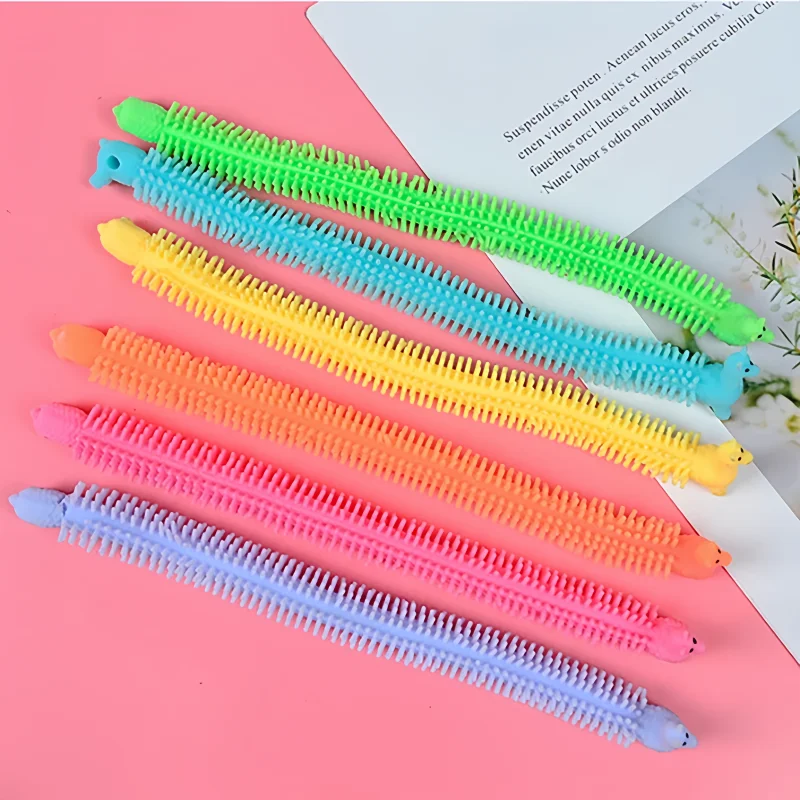 6PCS Novelty Funny Colorful Alpaca Lala Le Bracelet Stress Relief Sensory Toys Decompression Noodle Stretch Rope Toy Autism Gift