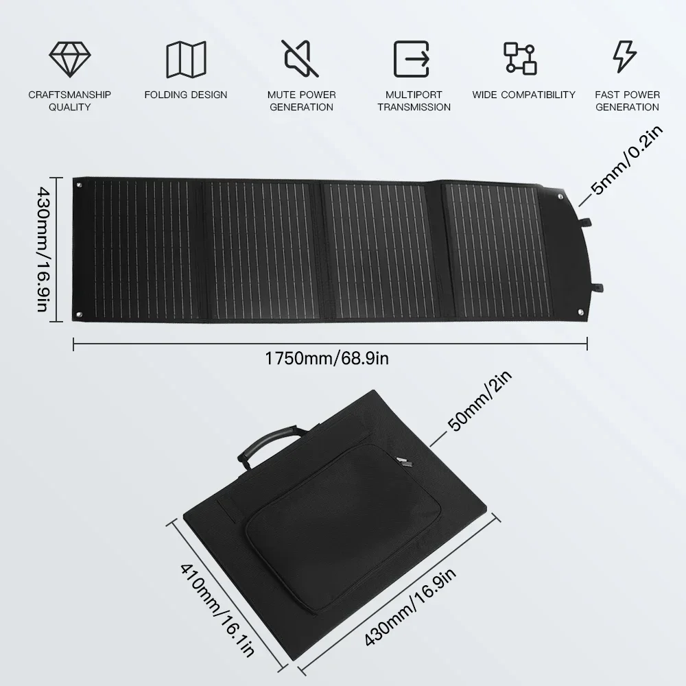 SMARAAD 100W 18V RV Camping Portable Folding Solar Panel Blanket Foldable High Efficiency Solar Panel