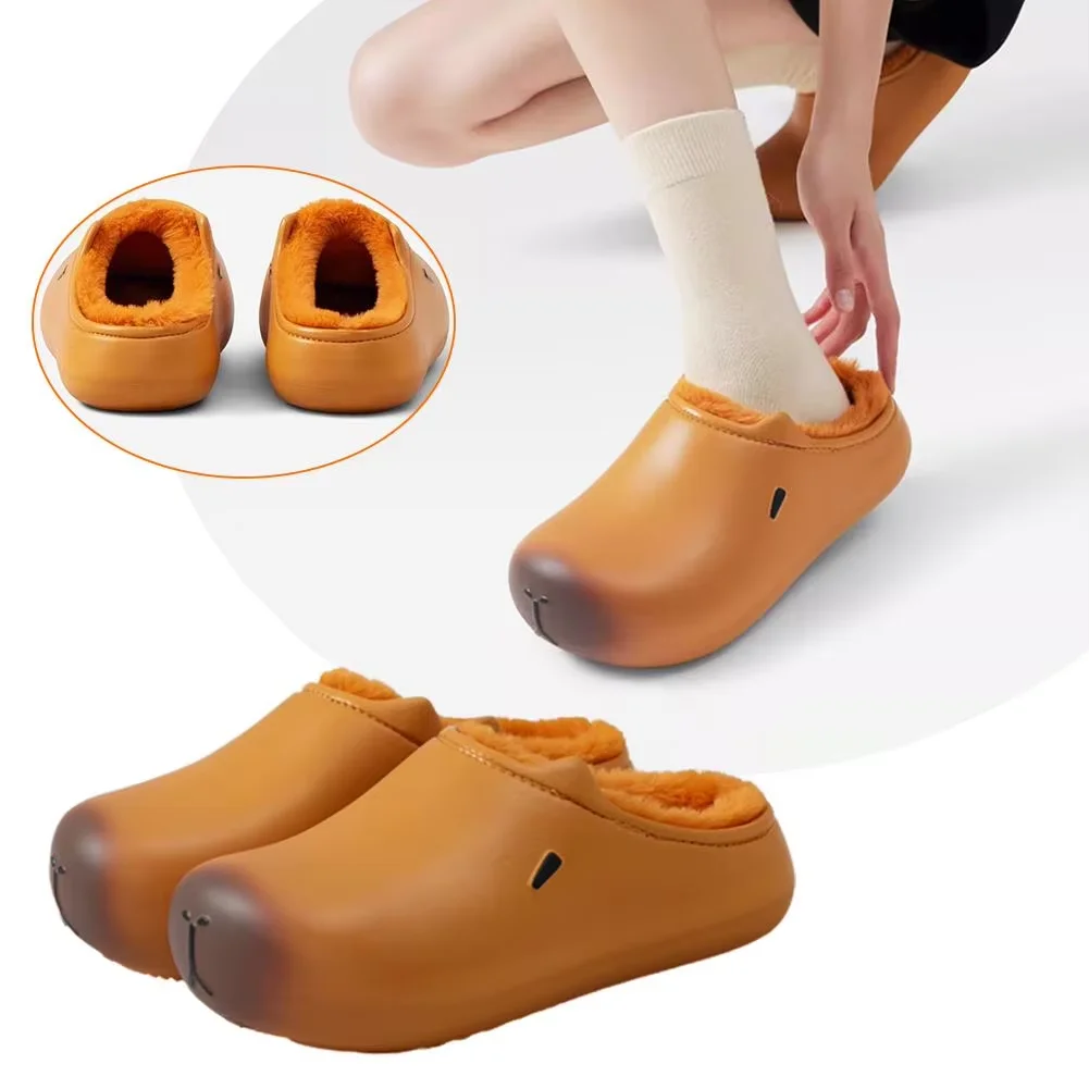 أحذية كابيبارا بيركين اللطيفة للنساء شباشب قطنية مخملية شتوية مقاومة للماء للاستخدام الداخلي والخارجي هدية دافئة مريحة للنساء الأزواج