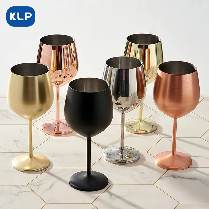 KLP Nordic 304 Stainless Steel Cocktail Glass Red Wine Glass Metal Tall Champagne Glass Creative KTV Bar Wine Utensi