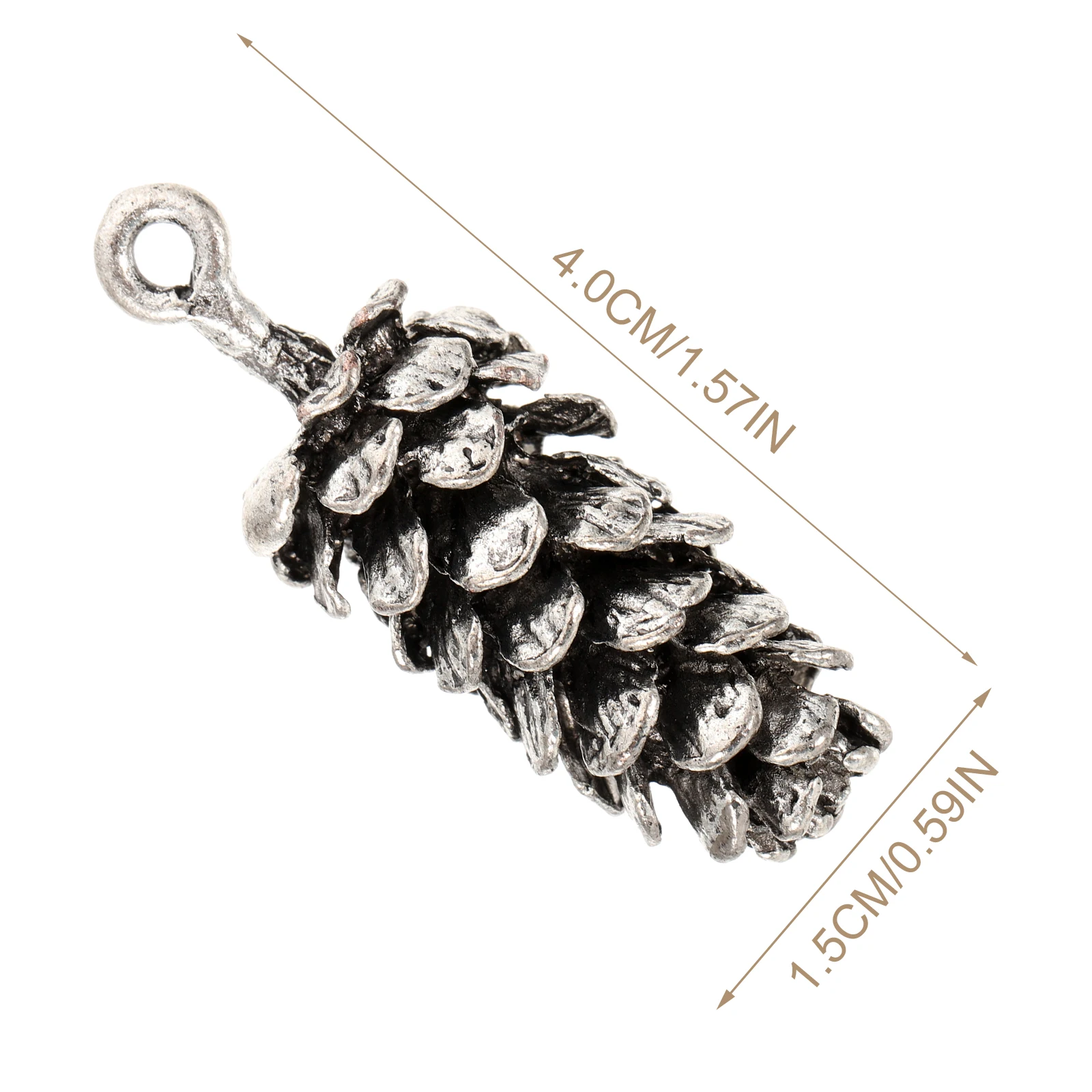

10pcs Alloy Pine Cone Charms Diy Jewelry Making Hanging Decor Pendant 3D Design Key Ring Ornament Earring Supplies