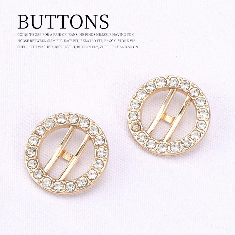 

10 шт./пакет, высокое качество, полые металлические пуговицы с бриллиантами, женское пальто, кардиган, украшение, свитер, трикотаж, элитные пуговицы