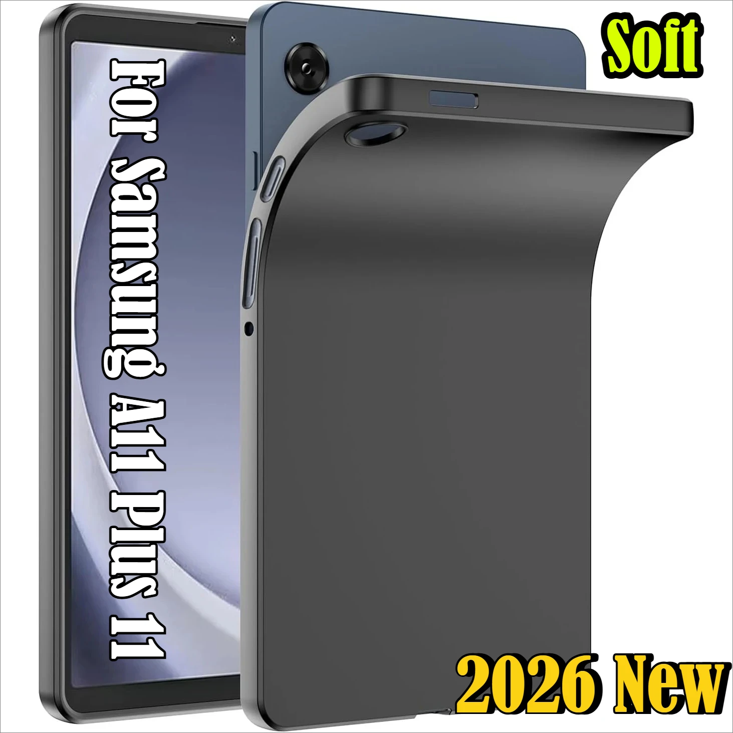 2026 Soft Silicone Protector Tablet Case for Samsung Galaxy Tab A11 A9 Plus S11 S10 S9 S8 S7 Plus FE A7 Lite A8 Slim Black Cover