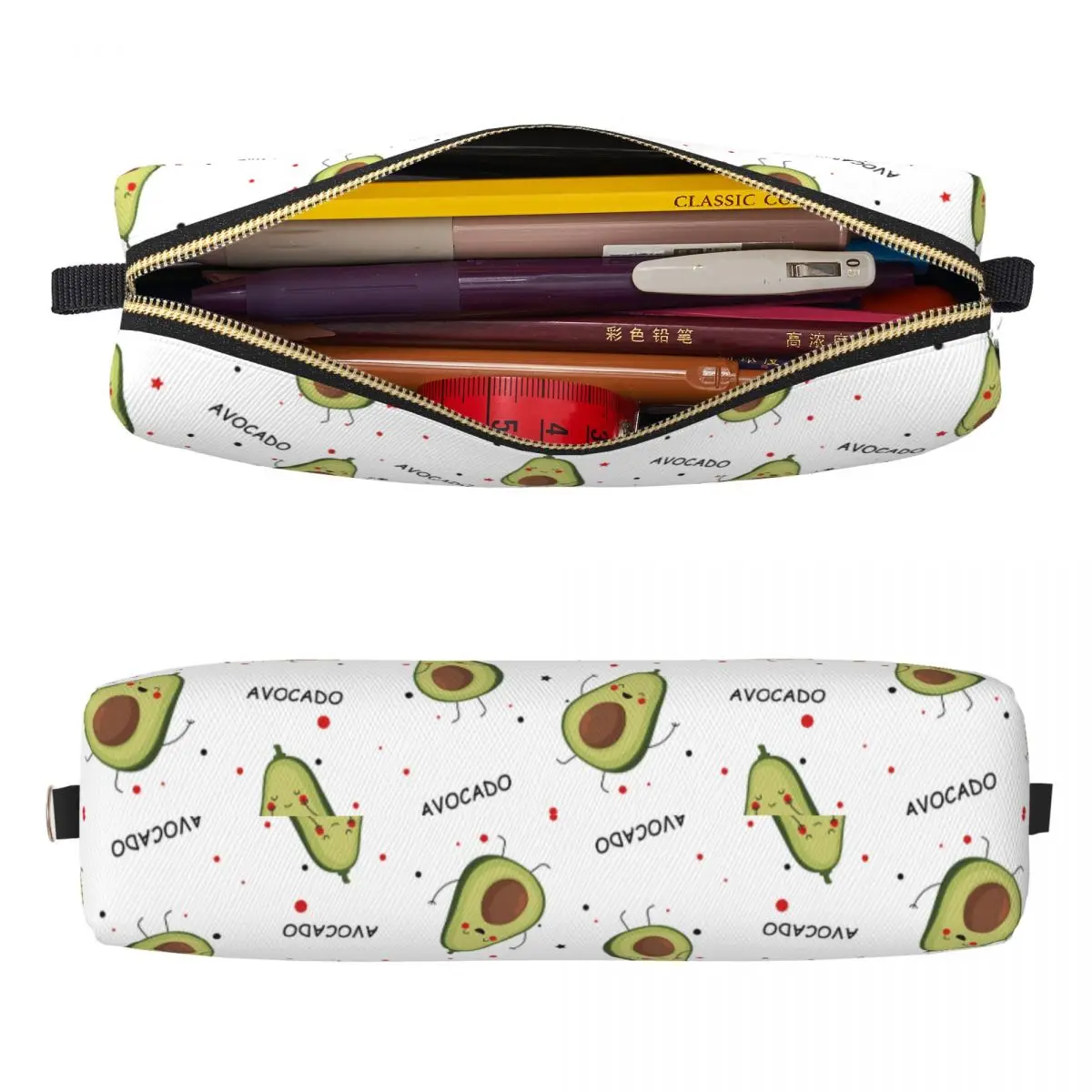 かわいいカワイイアボカドペンケース　おしゃれなアボカド愛好家向けペンボックスバッグ　女の子男の子用大容量収納　学校用品ギフト　ペンポーチ