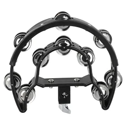 Entertainment Hi Hat Tambourine Parts Jingle Rattle Bell Versatile Bright Double Row Drum Hand Multifunctional