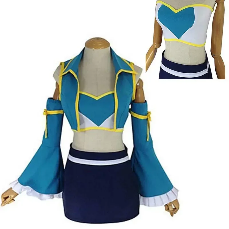 

Anime Cosplay Uniform Lucy Heartfilia Fairy Tail 7 Years Later Costume Lolita Girls School Uniform Sailor Skirt Suit Party Dress