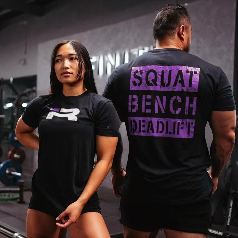 Black Fitness T-Shirt for Men, Barbell Club Inspired Graphic, Slim Fit Crew Neck Athletic Top for Gym