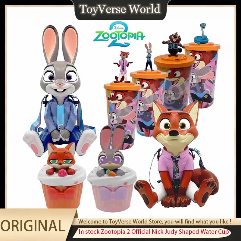 

New Original Zootopia 2 Official Nick Judy Cute Shaped Water Cup Movie Merchandise Anime Cartoon Toy Kawaii Trendy Decor Gifts