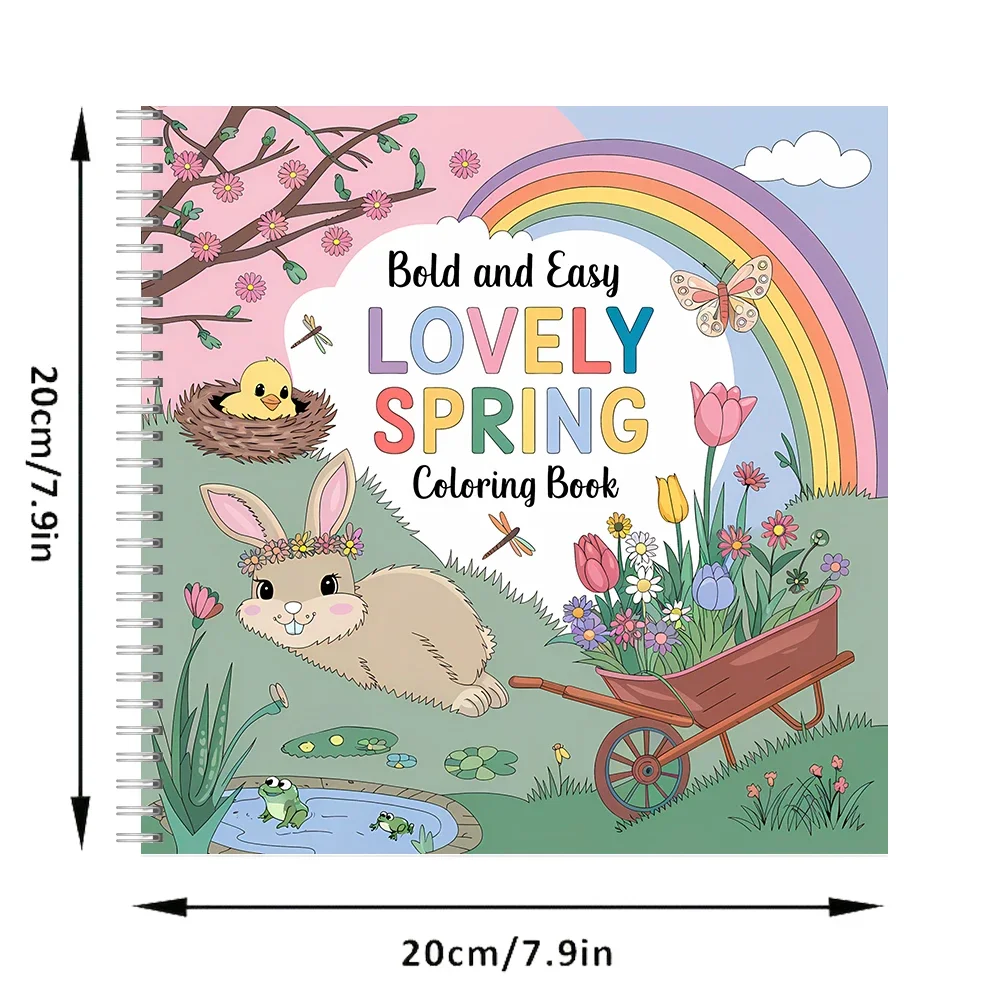 Lovely Spring Coloring Book for Adult Colouring Book, Birthday Day Gift, Back to School Supplies, Adults Cute Drawing Book