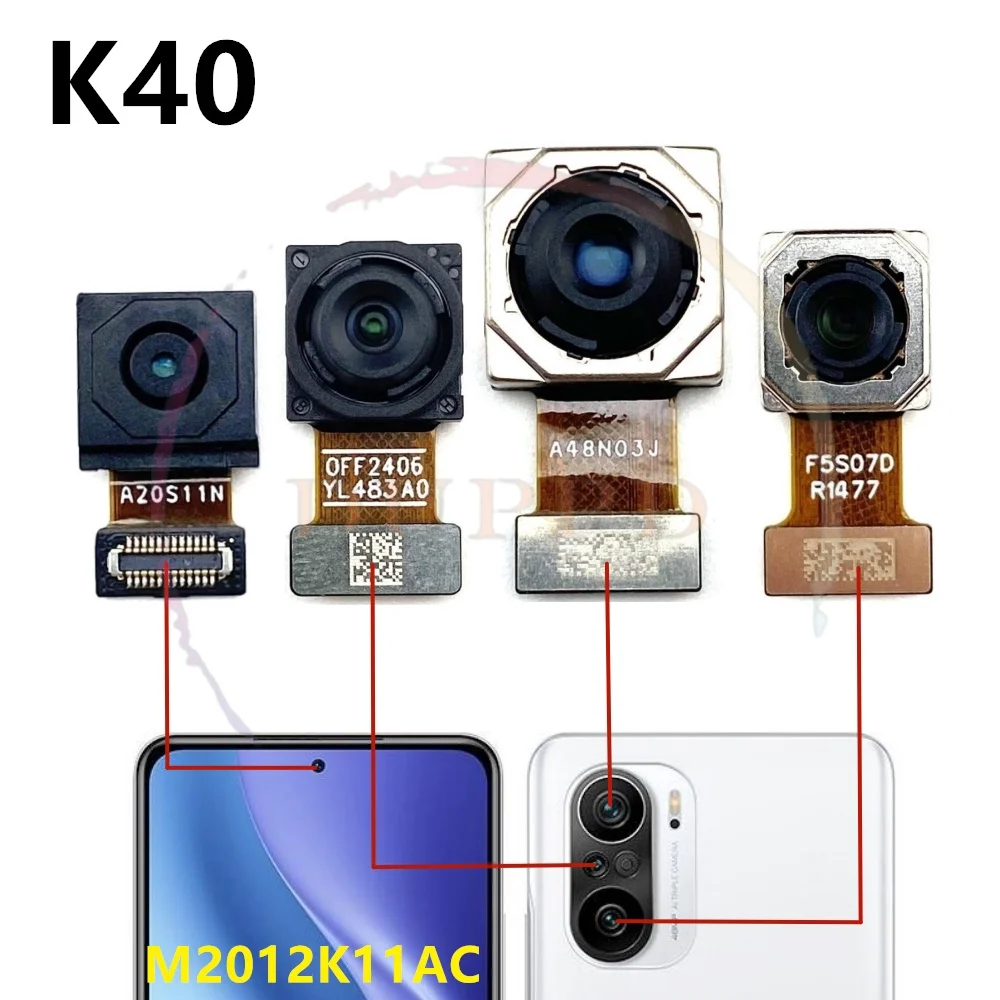 Original Front Rear Camera For Xiaomi Redmi K40 Pro+ K40Pro Plus Selfie Frontal Macro Wide Back Main Facing Camera Module Parts