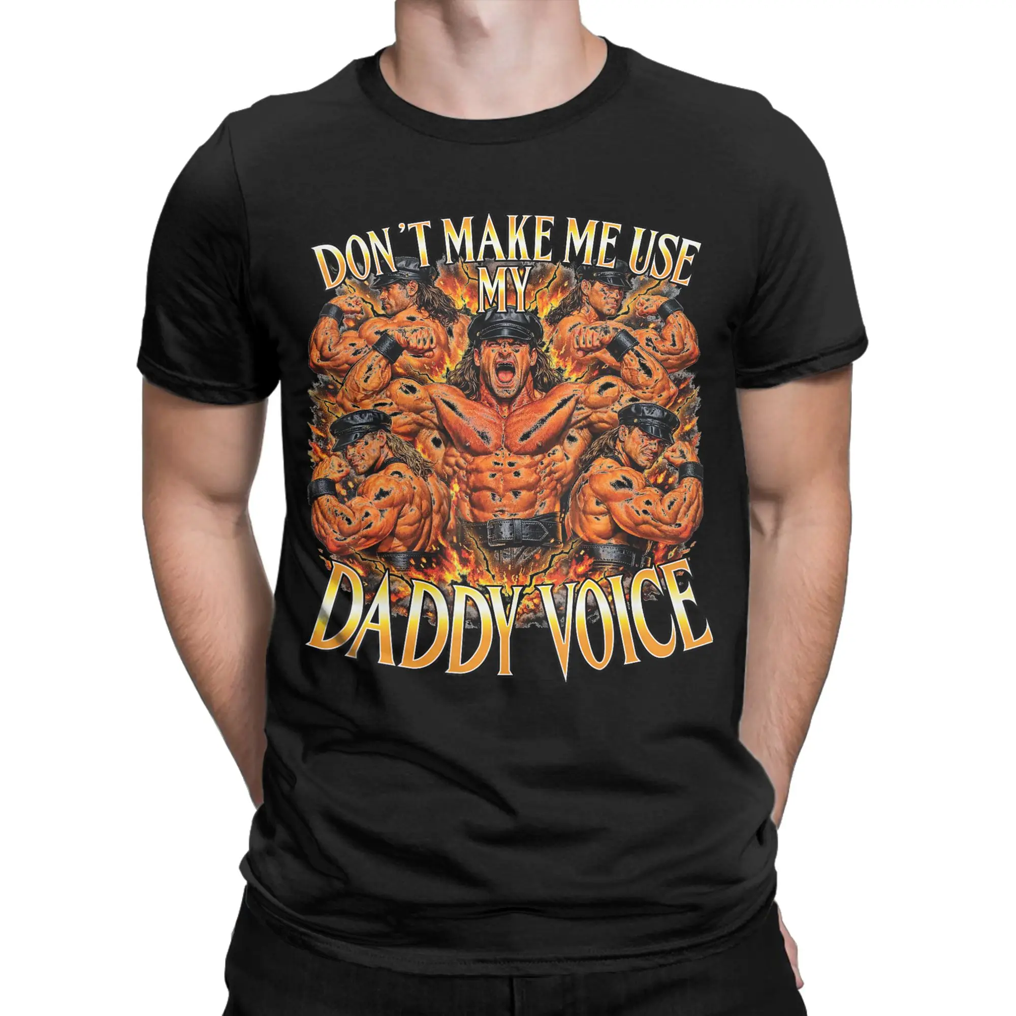 Don't Make Me Use My Daddy Voice Funny T-Shirt Men  Y2K Retro T Shirts Summer Crewneck Harajuku Tees Design Oversize Tops