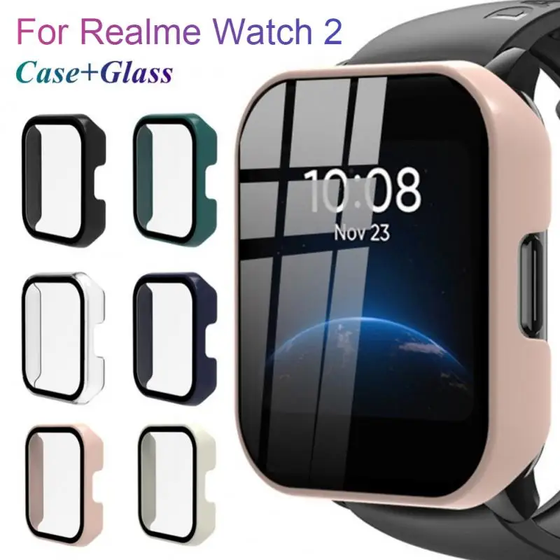 Smart Accessories Watch Case Tempered Glass Protector Pc Case Protective Shell For Realme Watch 2 Case Smart Watch Full Coverage