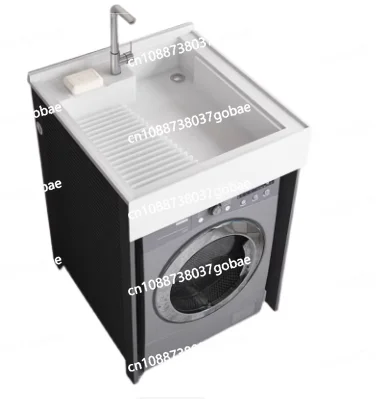 Small unit laundry cabinet combination, integrated basin combination, drum washing machine, companion washing pool slot, angle