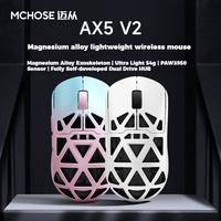 MCHOSE Ax5v2 Tri Mode Wireless Bluetooth Mouse Magnesium Alloy Paw3950 8k Gaming Esport 50g Lightweight Mouse Pc Peripheral Gift