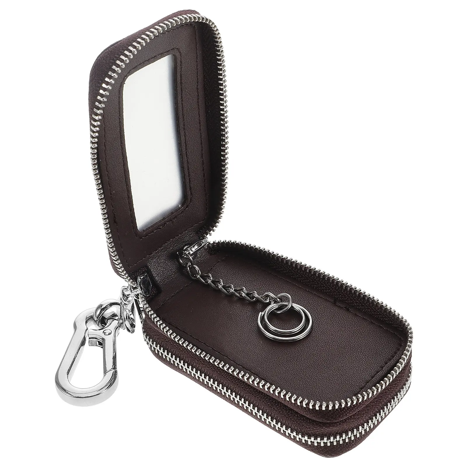 

Universal Pattern Car Key Case Dual Zipper Organizer Quick Identification Compact Protective Car Key Fob Holder Bag