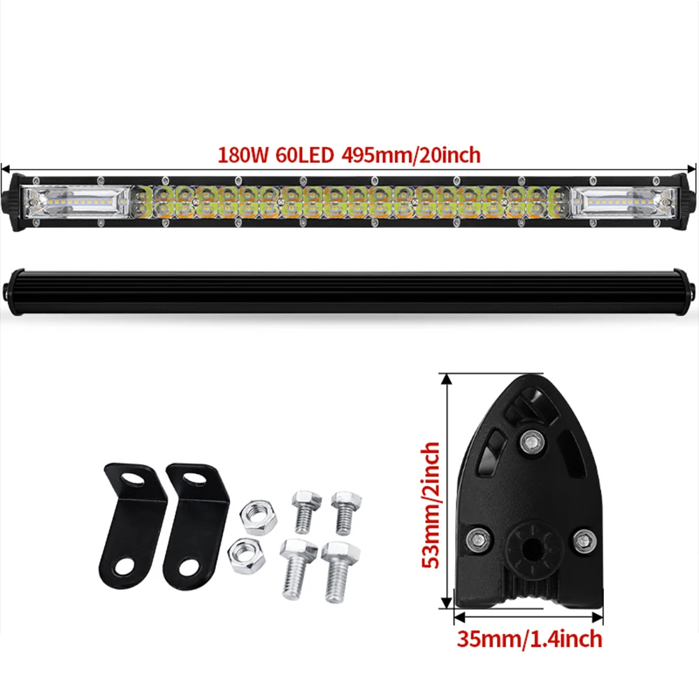 180W 3030 Chip LED Light Bar DC 9-50V Off Road Led Light Bar Spot Light five mode Work Light For Hummer Car SUV Car Accessory